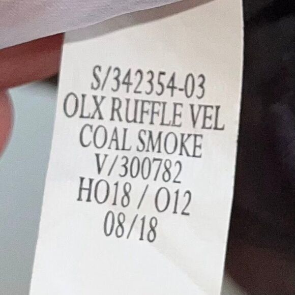 Old Navy Top Women's Velvet Ruffle Sleeve XL Coal Smoke - Picture 8 of 11